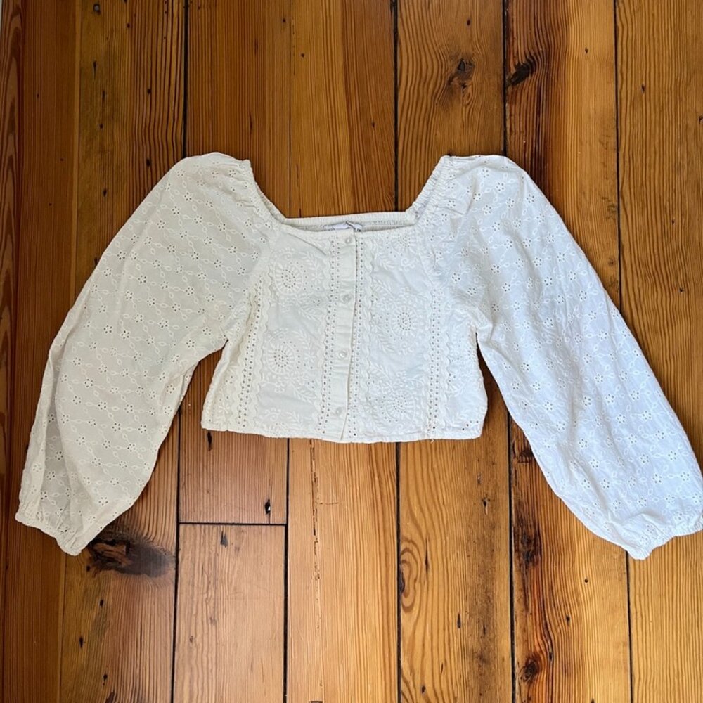 Girls Zara Eyelet Cropped Top Sz 11-12